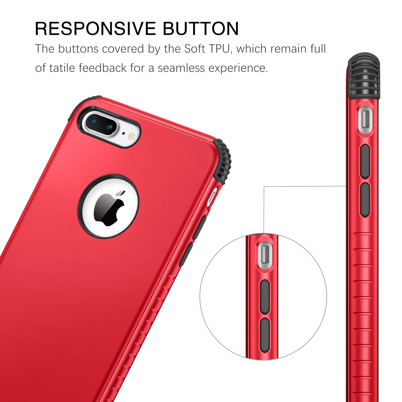 Bentoben Compatible With Iphone 8 Plus/7 Plus Case, 2 In 1 Slim Hybrid Shockproof Hard Pc Bumper Rugged Drop Protective Women Me