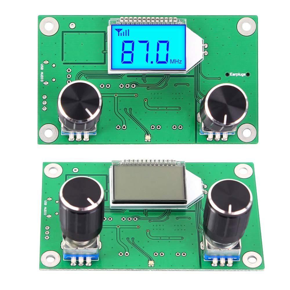 Digital Fm Receiver Module, Icstation Radio Receiver Module Digital Stereo Board Lcd Display Dsp Pll 76.0Mhz 108.0Mhz Green