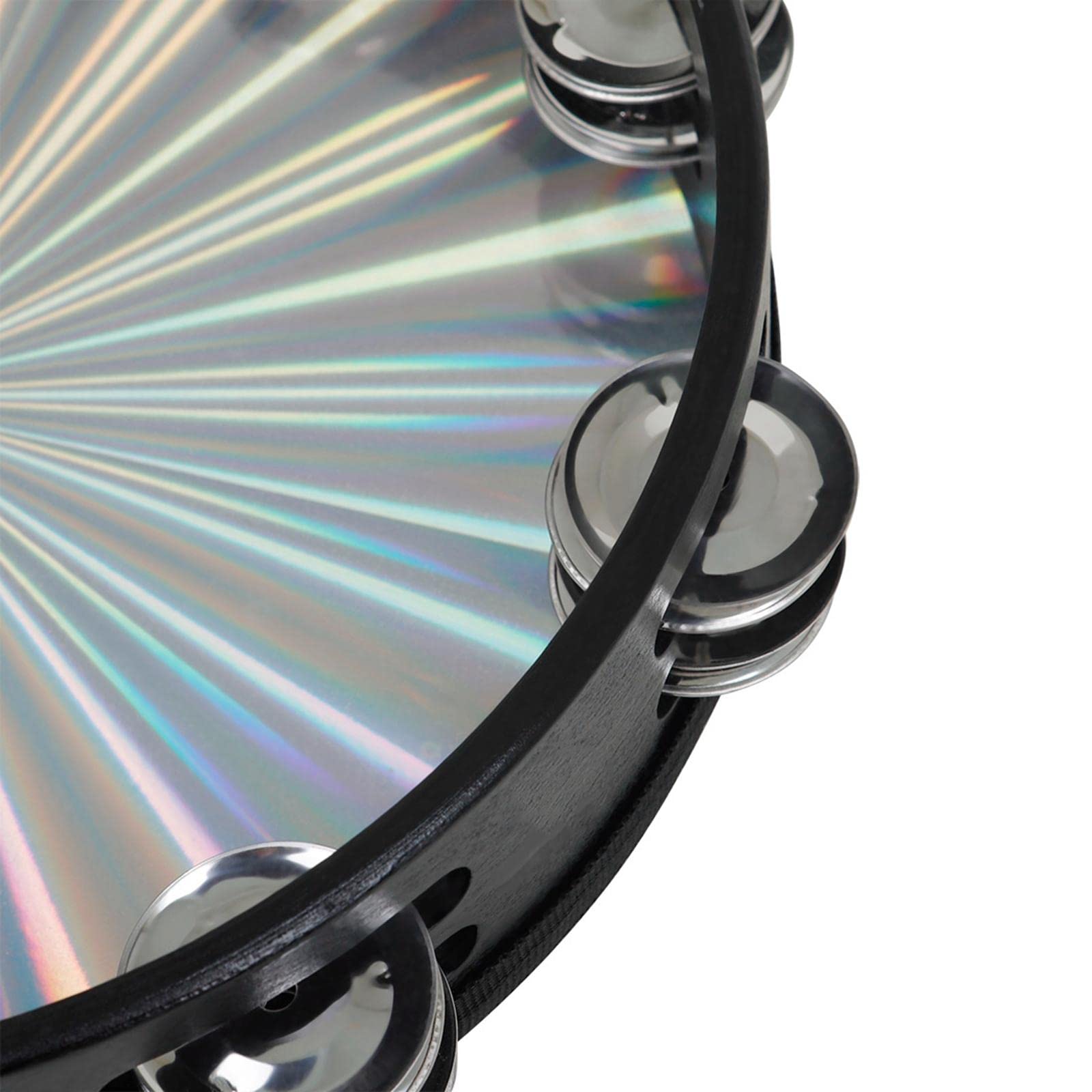 ZOOMELLA New 10 Reflective Double Row Jingle Percussion Tambourine for Church Band