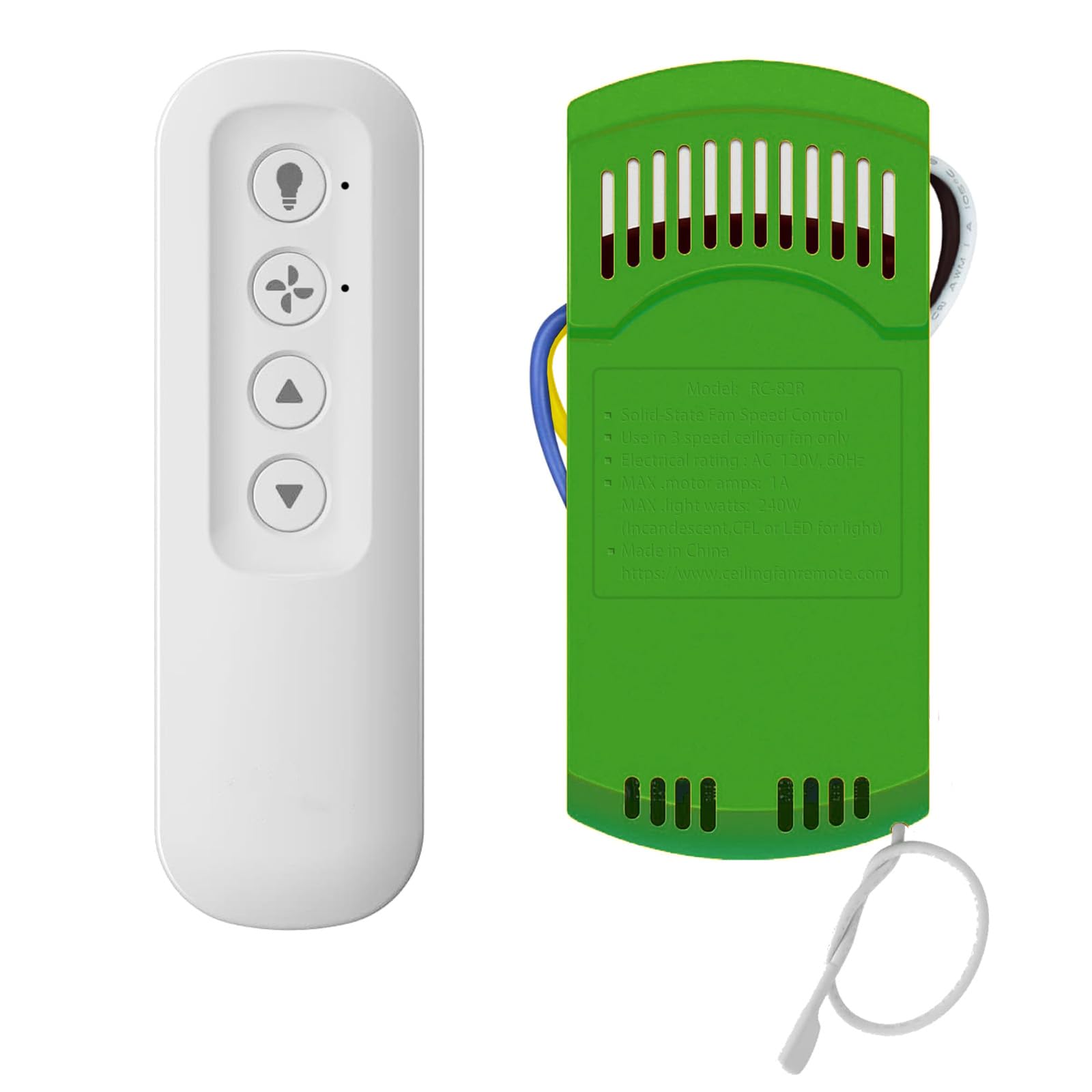 Ceiling Fan Remote Control Kit With Receiver, Replacement For Hunter 99770, 99772, 99392, 99813, Universal 3 Speeds Remote Contr