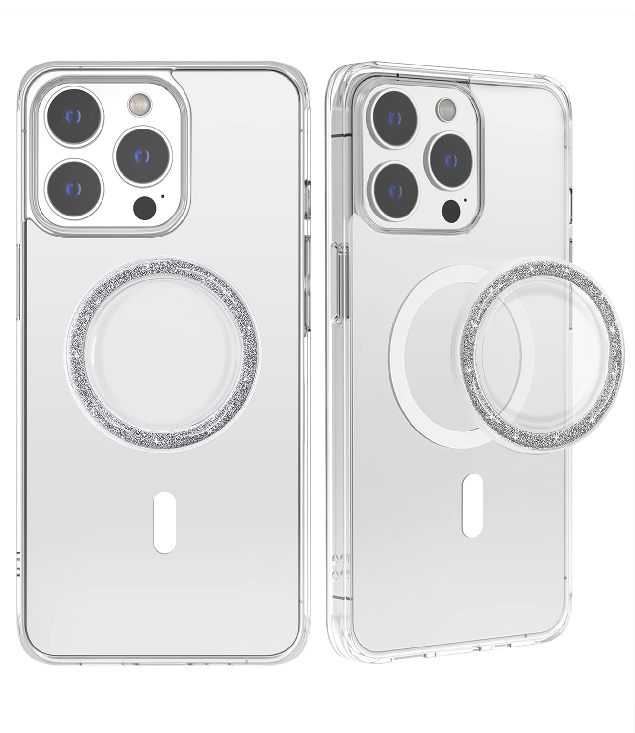 Metisinno Magnetic Base Compatible With Popsocket Phone Grips And Iphone Magsafe Cases, Sparkle Glitter