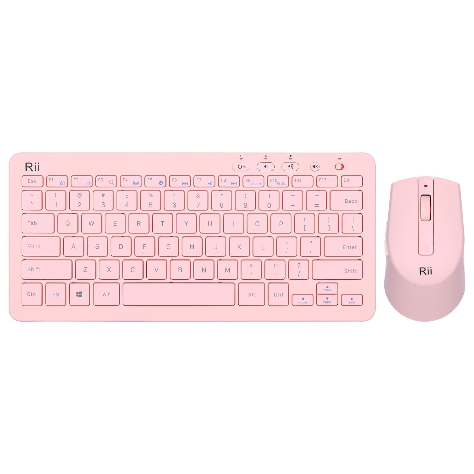 Rii RKM709 2.4 Gigahertz Ultra-Slim Wireless Keyboard and Mouse Combo, Multimedia Office Keyboard for PC, Laptop and Desktop,Bus