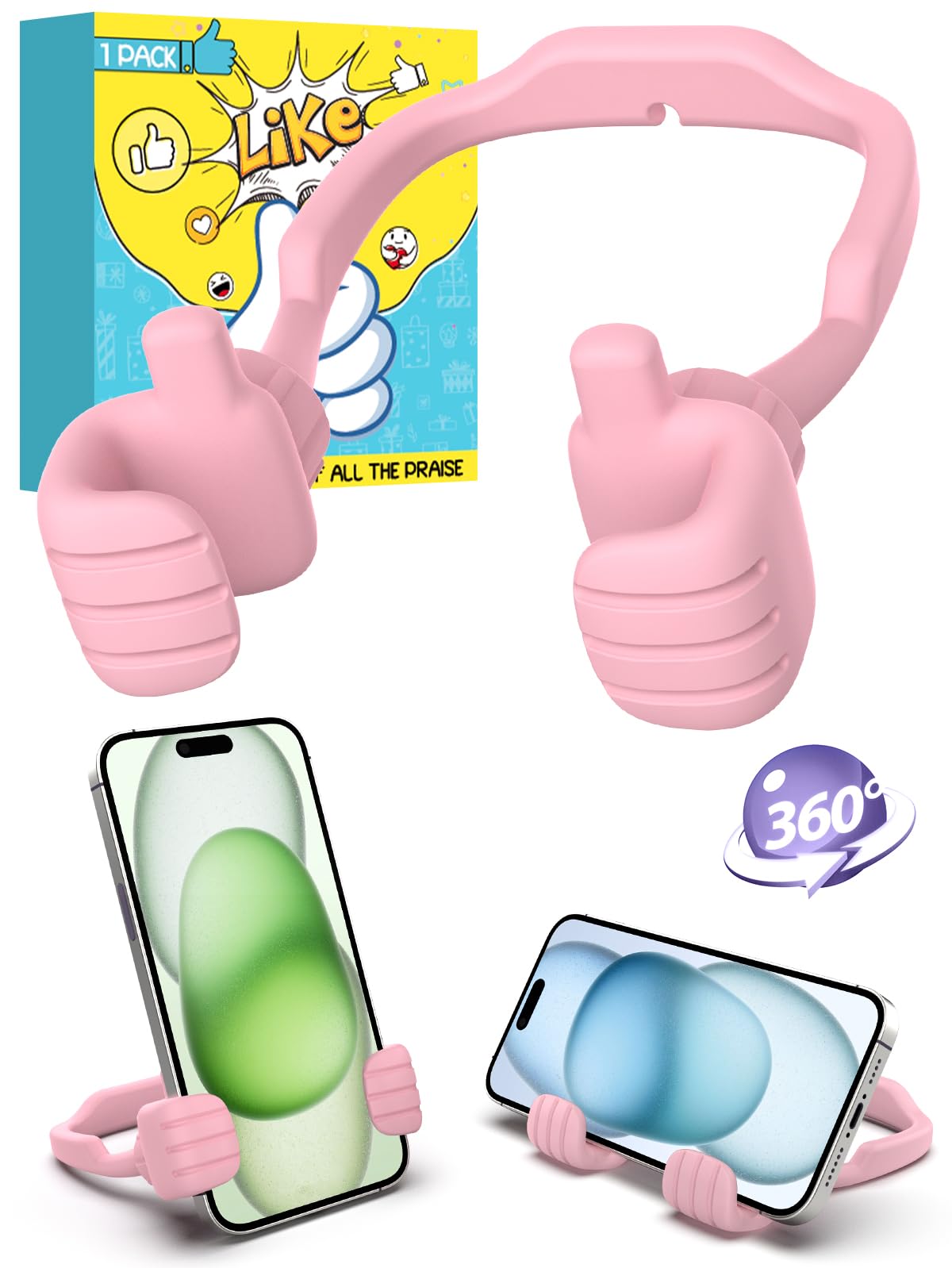 Caldever Stocking Stuffers For Women Teens Girls Boys Teenage Men Kids Gifts For Men Christmas: Thumbs Up Lazy Phone Stand Holde
