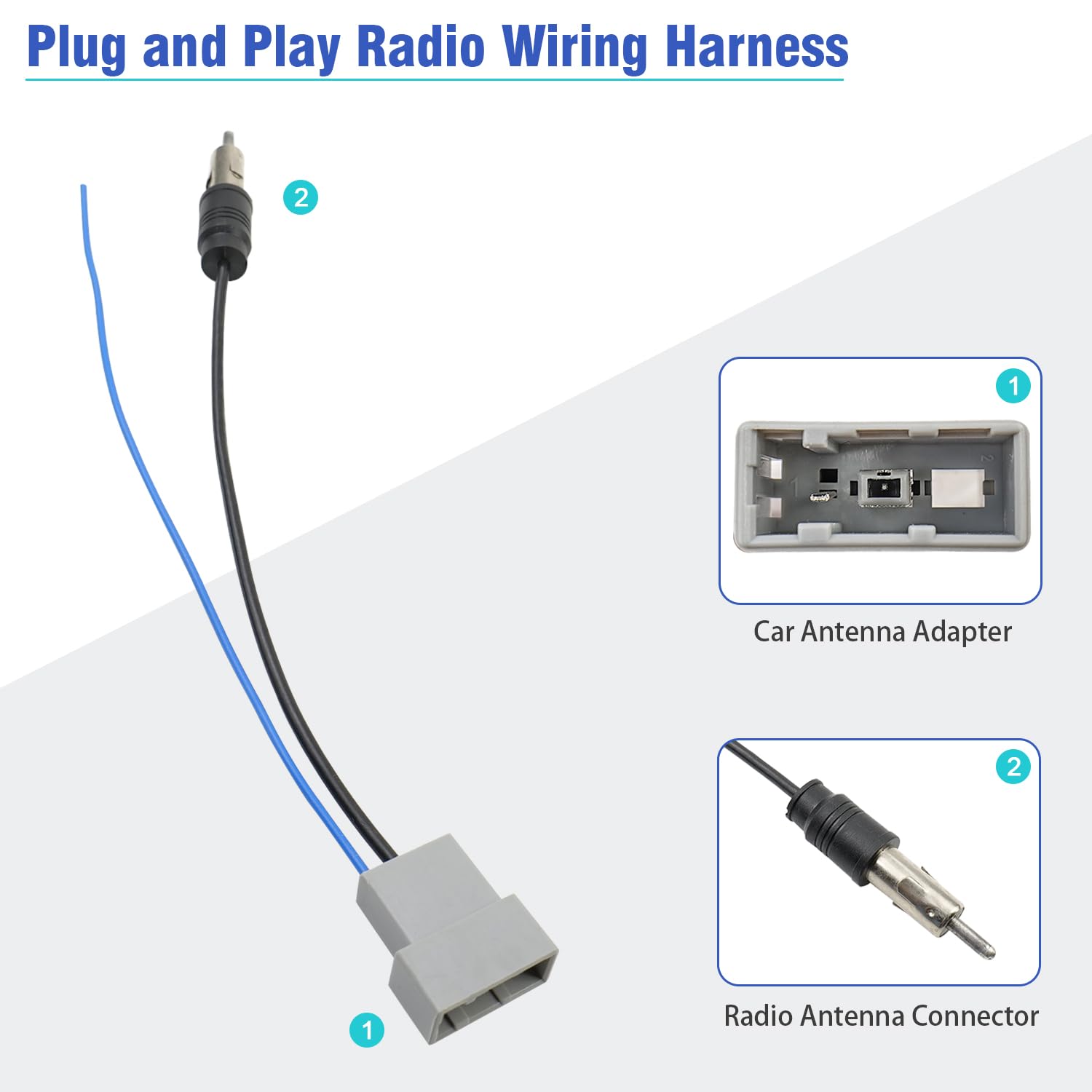 Jayubien Car Radio Antenna Adapter Cable Replacement For Nissan X-Trail Altima Rogue Xterra Frontier Leaf Pathfinder Infinit Ste