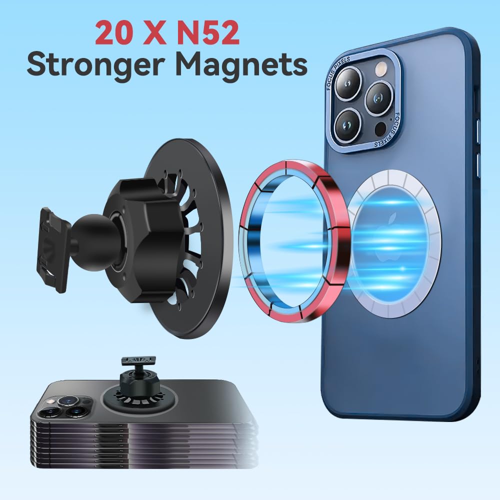 Beerte Fits For Magsafe Car Mount For Mazda Cx-5 2017-2025 [20 Strong Magnets] Magnetic Phone Holder For Iphone 15 14 13 12 Mags