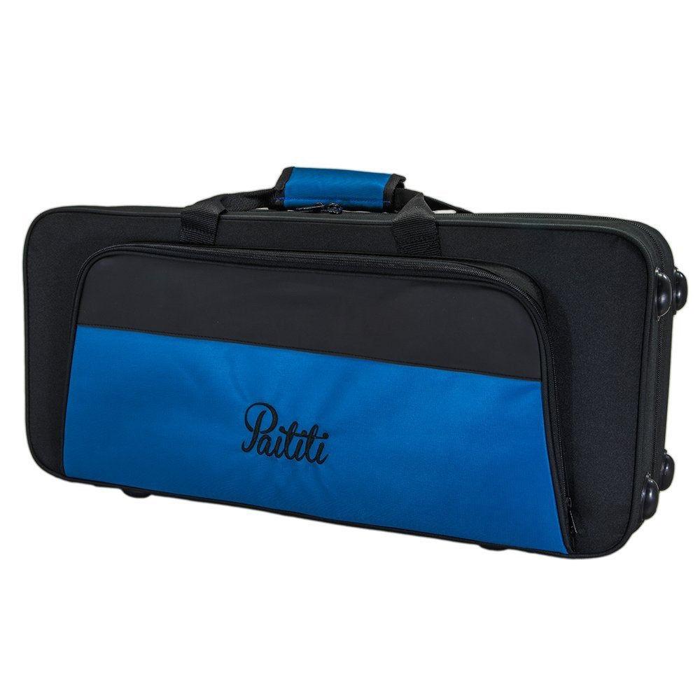 Paititi Lightweight Trumpet Case, Strong, Durable With Backpack Straps Black/Blue