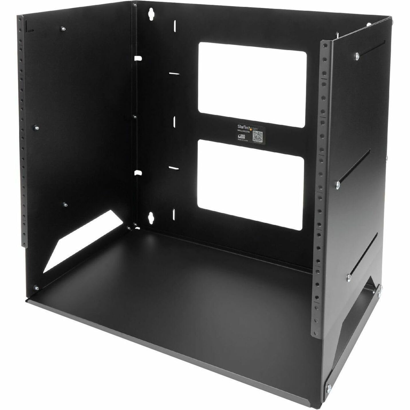Startech.Com 2 Post 8U Open Frame Wall Mount Network Rack With Built In Shelf, Wall Mount Data Rack With Adjustable Depth For Av