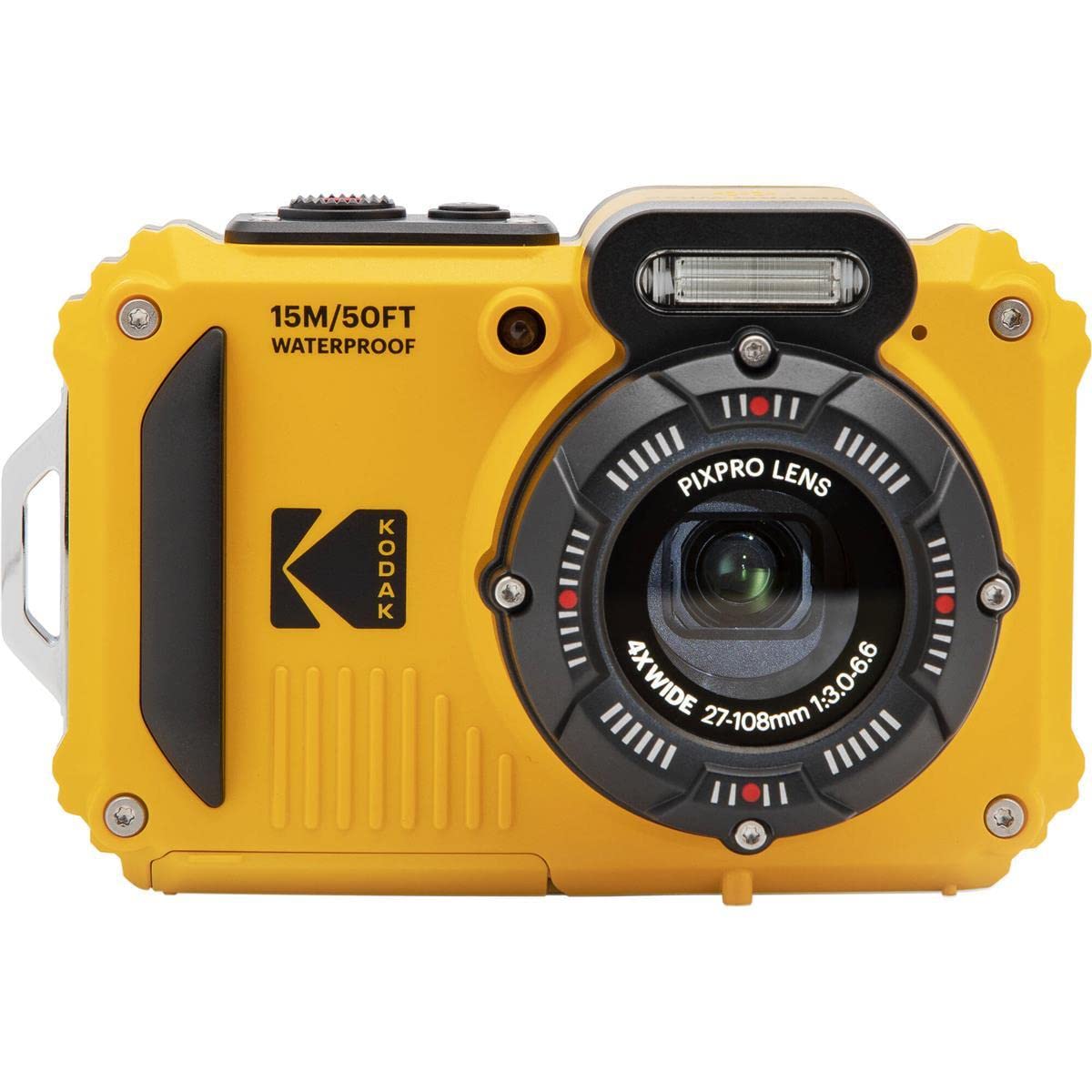 Kodak Pixpro Wpz2 16Mp Full Hd Waterproof Rugged Digital Camera, Yellow, Bundle With 32Gb Memory Card And Camera Bag