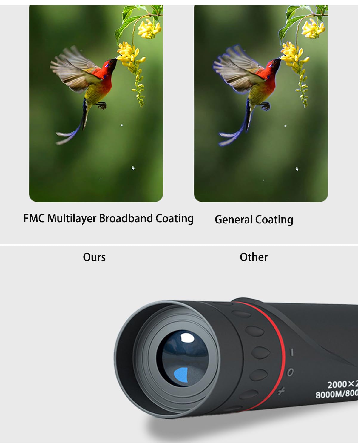 Mini Telescope For Adults,2000X24 Monocular Focus Optics Telescope Onocular Power Monocula,Waterproof Mini Monocular Telescope 8