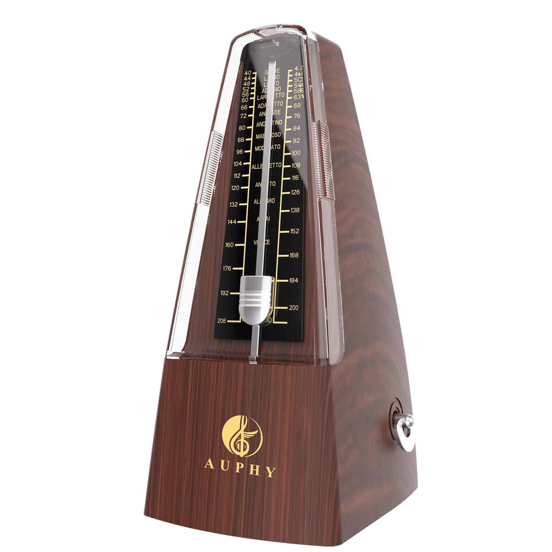 Auphy Metronome For Piano Guitar Drum Violin Universal Mechanical Metronome With Accented Bell Accurate Beats(Wood Grain)