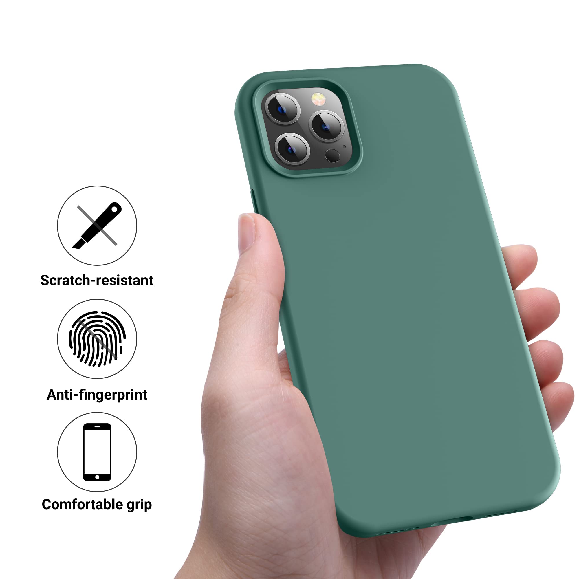 Otofly Compatible With Iphone 12 Pro Max Case,[Military Grade Drop Protection] [Anti Scratch Microfiber Lining] Silicone Shockpr