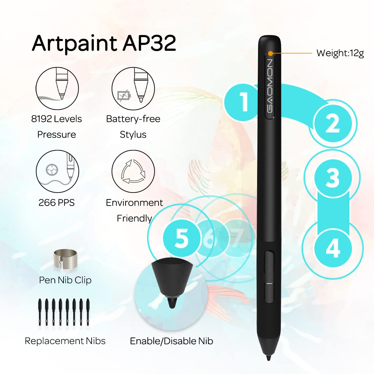 Gaomon S620 Drawing Tablet 6.5 X 4 Inch Graphics Tablet With 8192 Passive Pen 4 Customizable Expresskeys For Digital Drawing & O