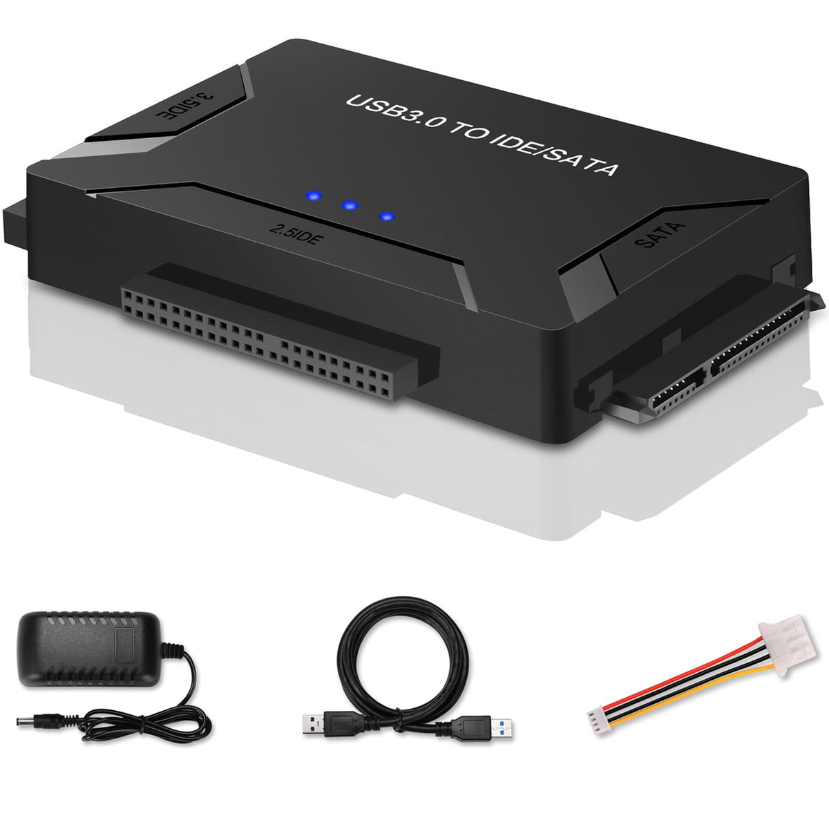 Eyoold Usb 3.0 To Sata Ide Adapter, Hard Drive Reader External Ultra Recovery Converter Compatible With 2.5'' 3.5'' Hdd, Ssd,5.2
