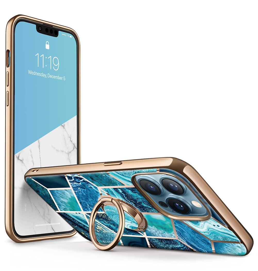 iBlason Cosmo Snap Case Designed for iPhone 13 Pro Max (6.7 Inch), Slim with Builtin 360 Rotatable Ring Holder Kickstand Suppo