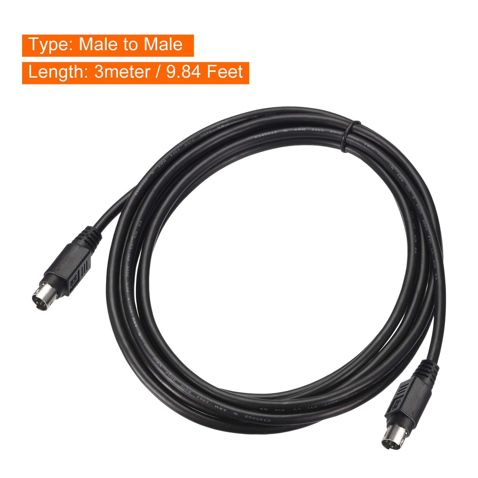 Meccanixity Ps/2 Mouse And Keyboard Extension Cable 6 Pin 9.84 Feet Male To Male For Pc