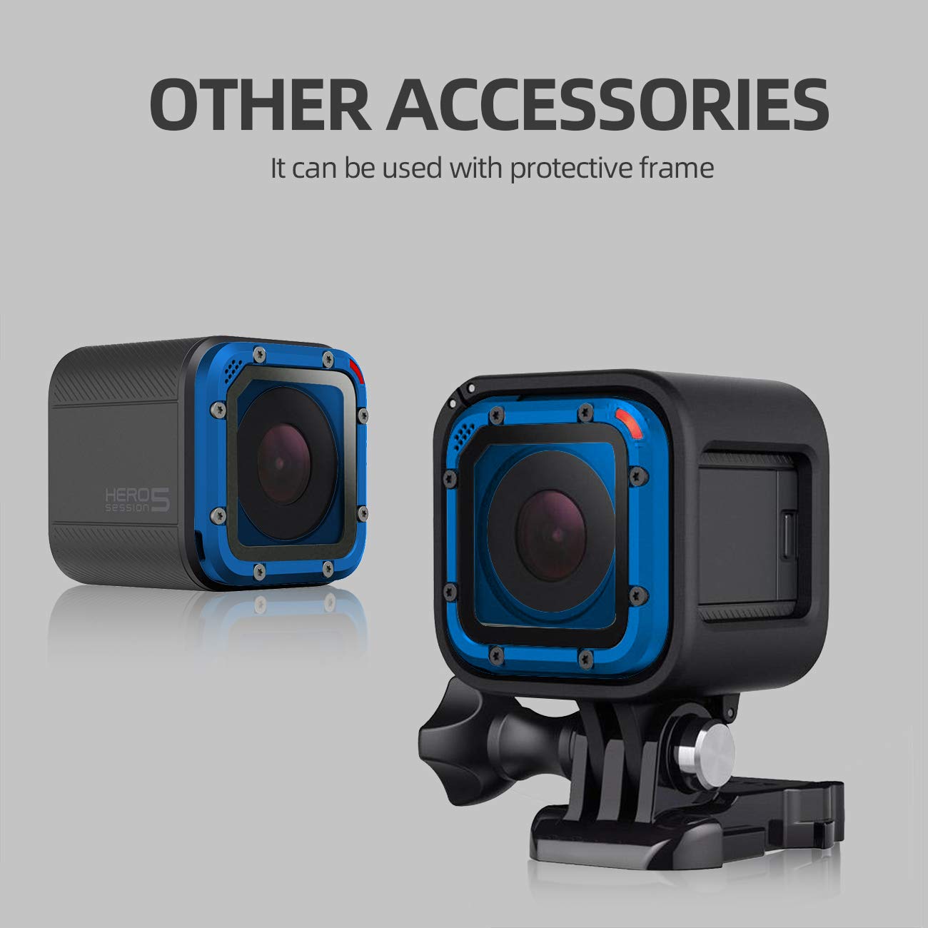 (2 Pack) Parapace Lens Replacement Kit For Gopro Hero 5/4 Session Protective Lens Repair Parts (Blue)