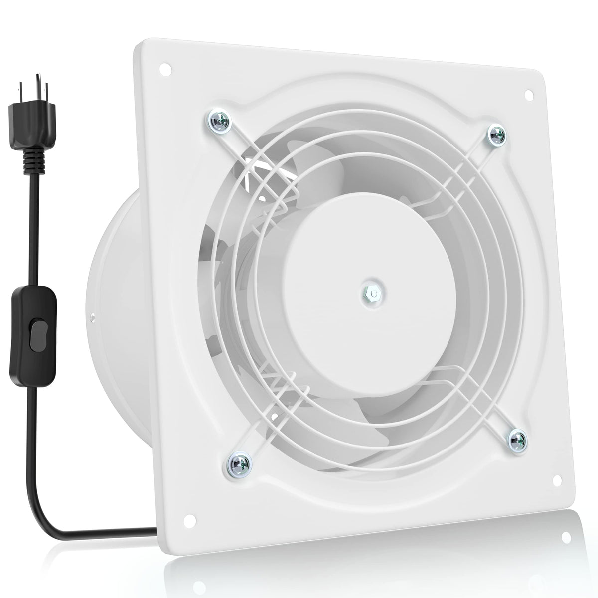 Hg Power 6 Inch Exhaust Fan, 308Cfm Bathroom Extractor Fan, Through Wall Ventilation Blower With On/Off Switch Wall Ceiling Moun