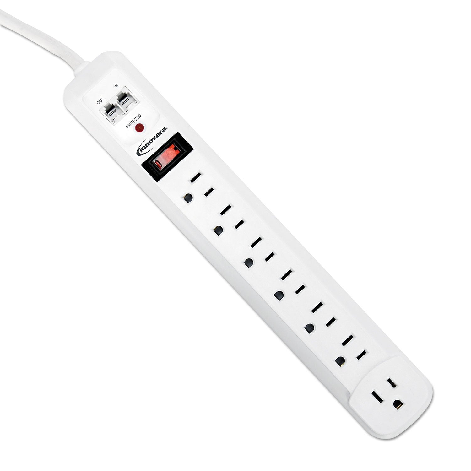 Innovera Ivr71654 7 Ac Outlets 4 Ft. Cord 1080 Joules Surge Protector   White
