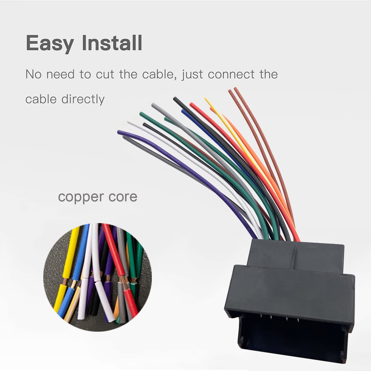 Thewinio Stereo Radio Wiring Harness Replacement For Volkswagen, Vw, Bmw, Audi Aftermarket Replacement Install Power/Speaker Cab