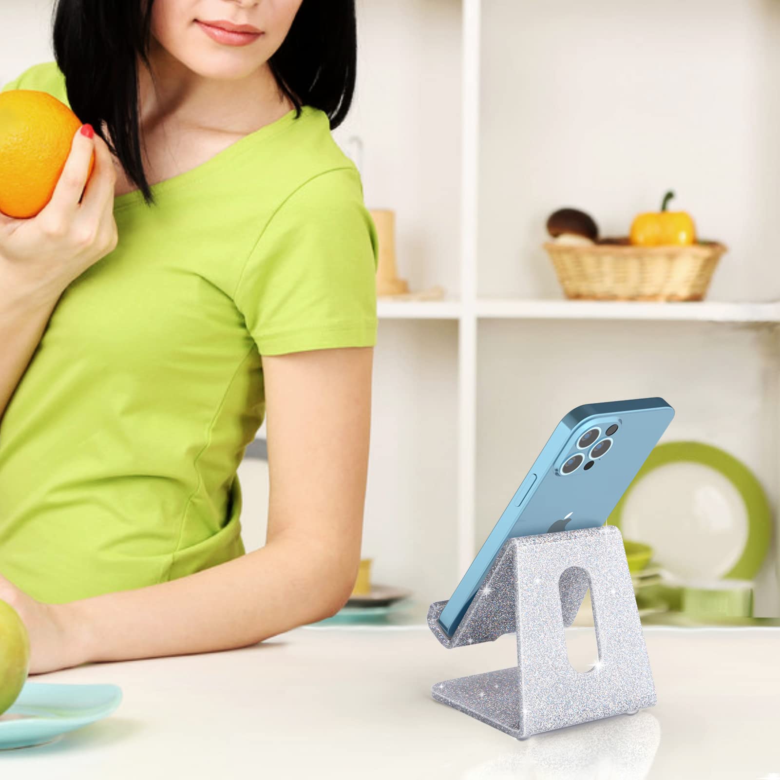 Crpich Acrylic Cell Phone Stand, Portable Phone Holder, Phone Stand For Desk, Compatible With Phone15 14 13 12 Pro Max Mini 11 X