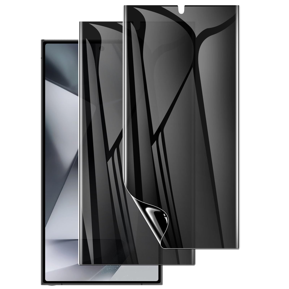 Lywhl 2 Pack For Samsung Galaxy S24 Ultra Privacy Screen Protector, Anti-Spy Flexible Hydrogel Film, Sensitive Touch & Fingerprint Unlock, Durable Anti-Scratch Shock-Resistant Full Coverage