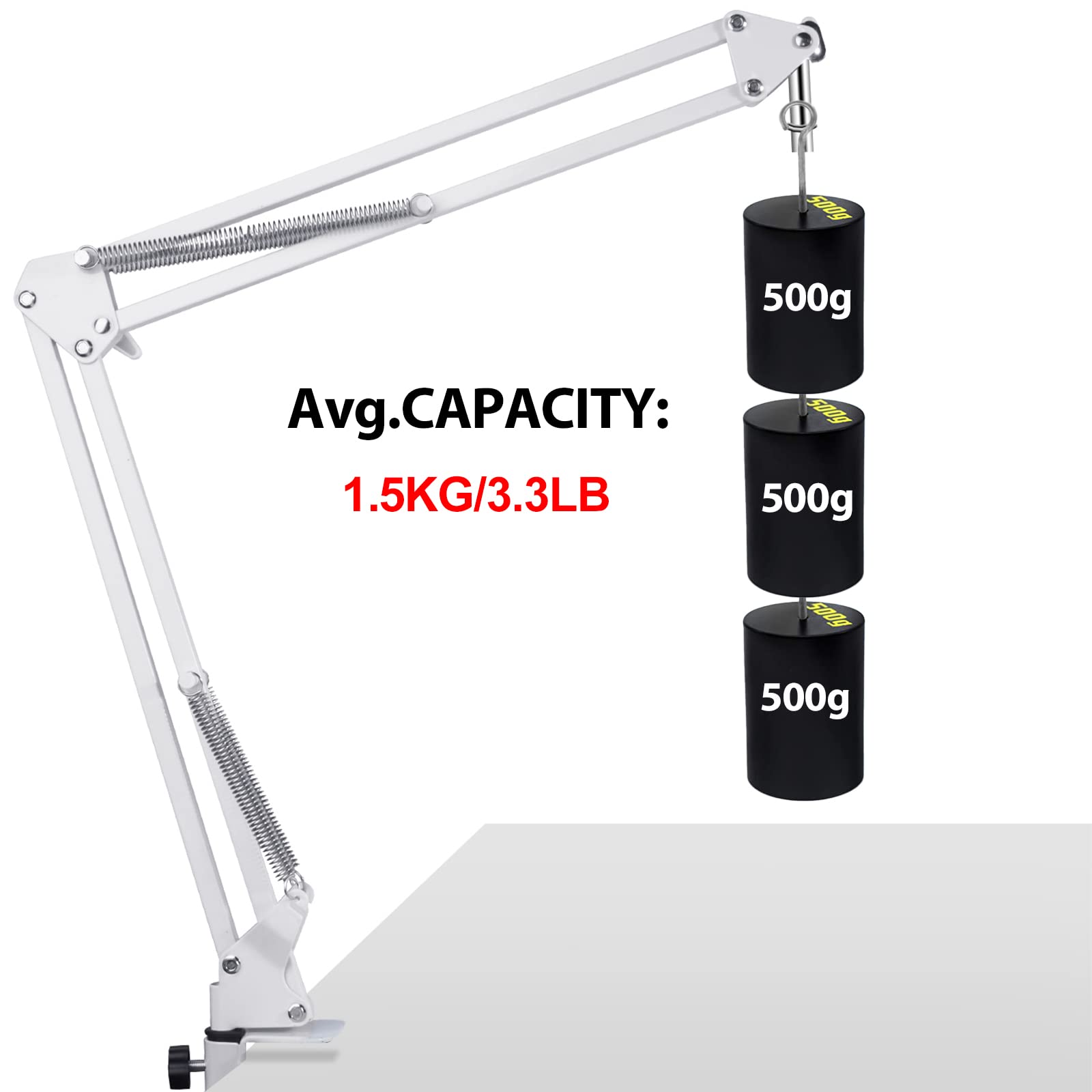 For Hyperx Solocast Microphone White Boom Arm, White Mic Desk Stand Compatible With Hyperx Solocast, White Mic Boom Arm For Gami