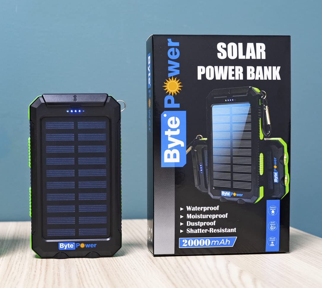 Solar Charger Power Bank 20000Mah, Portable Solar Pone Charger With Compass,Carabiner, Whistle,Flashlights,Solar Panel Charger,C