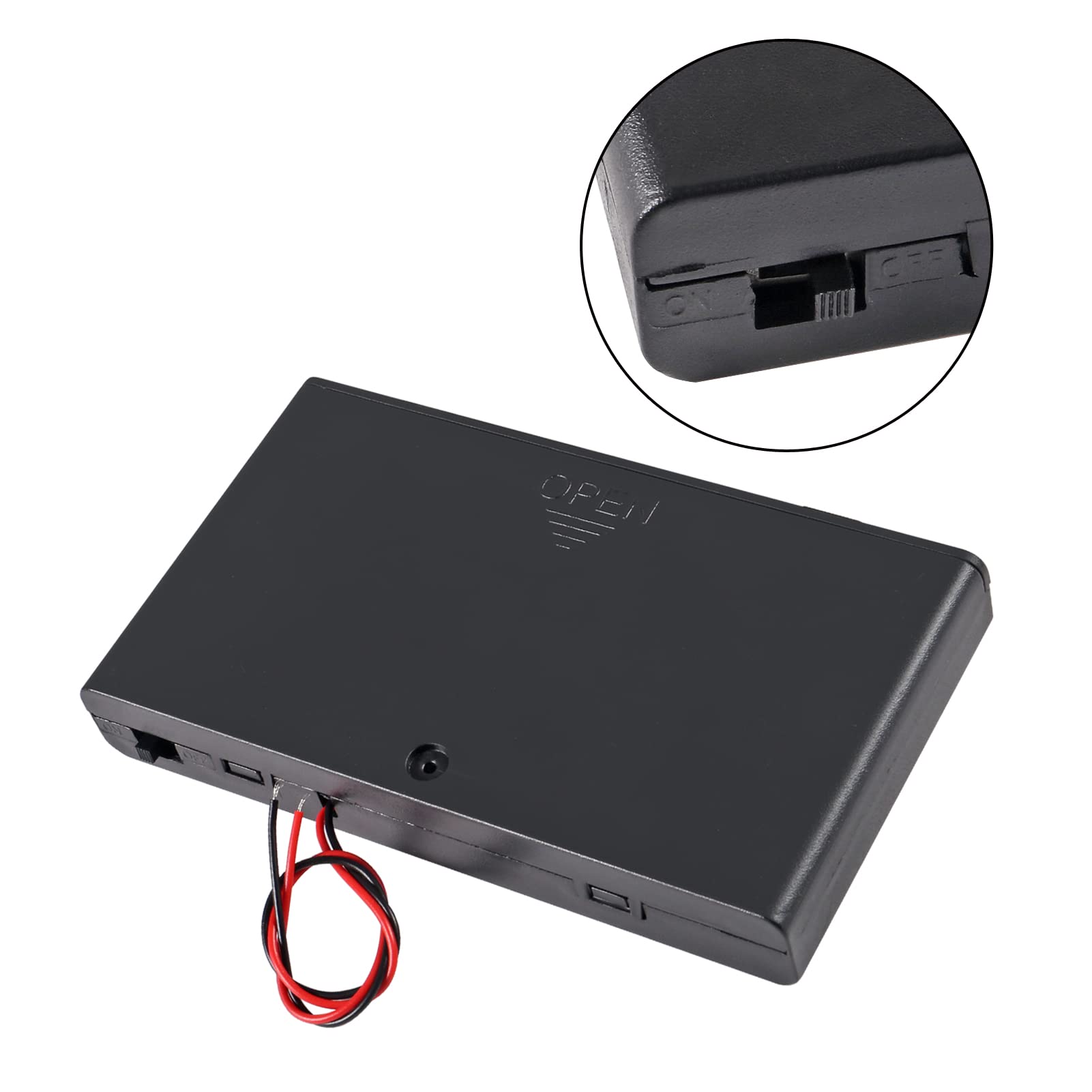 Aitiao 2Pcs 8 X Aa Battery Holder Case Box 8 X 12V Aa Battery Storage Box Battery Container Case With Cover On/Off Switch And Wi