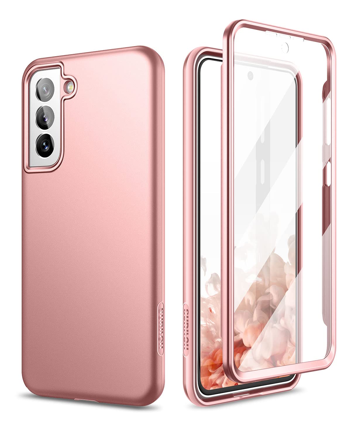Suritch For Samsung S21 Fe 5G Case, [Built In Screen Protector] Full Body Protection Shockproof Rugged Bumper Slim Soft Silicone