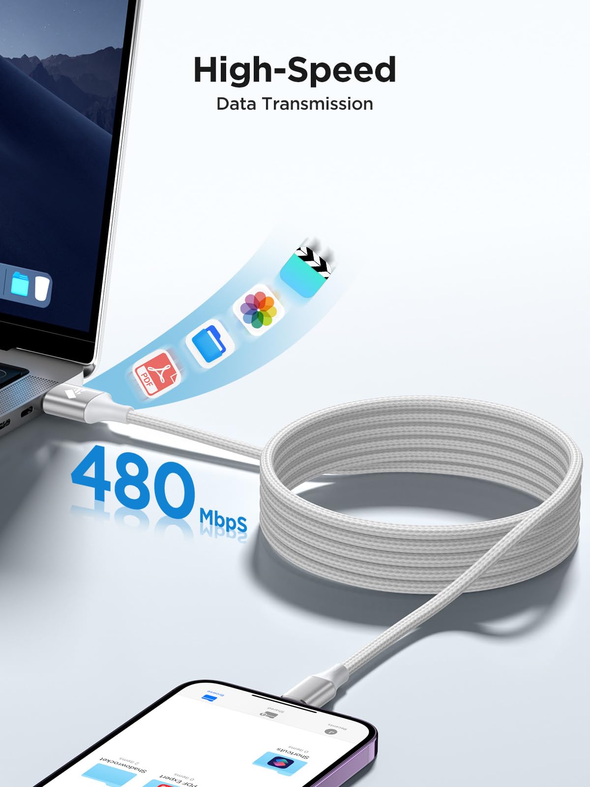 Aioneus 10Ft Iphone Charger, Apple Certified Usb A To Lightning Cable 2Pack, Extra Long Iphone Charger Cord Nylon Braided Fast Charging Cable For Iphone 14 13 12 11 Pro Max Xr Xs 8 7Plus 6 Se 10 Feet