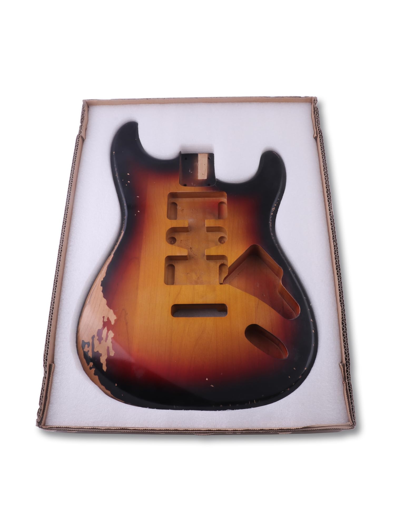 Sunsmile Relic Electric Guitar Body Nitro Top Alder Wood St Style Diy Guitar Body H S H Route 3 Tone Sunburst Relic.