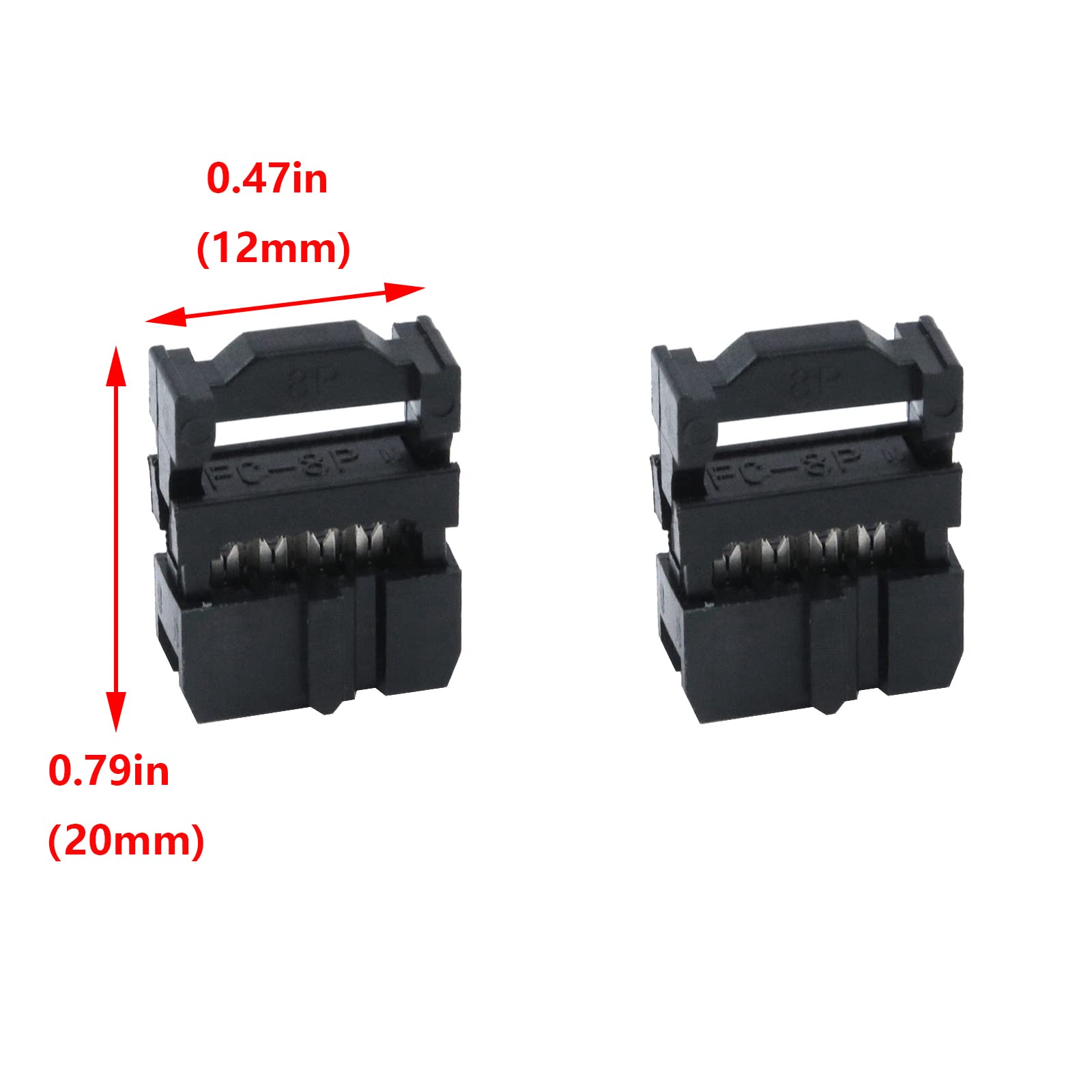 Antrader 20 Sets 2X4 Fc-8P 2.54Mm Dual Rows Idc Sockets Female Connector For Flat Ribbon Cable