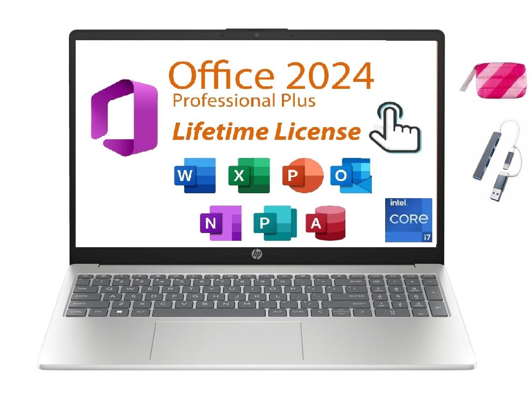 HP 2025 Flagship 15.6 FHD Touchscreen Laptop, 10-Core Intel i7-1355U,Iris Xe Graphic WiFi6, BTPAccessory, Win 11 Pro w/Lifetime 