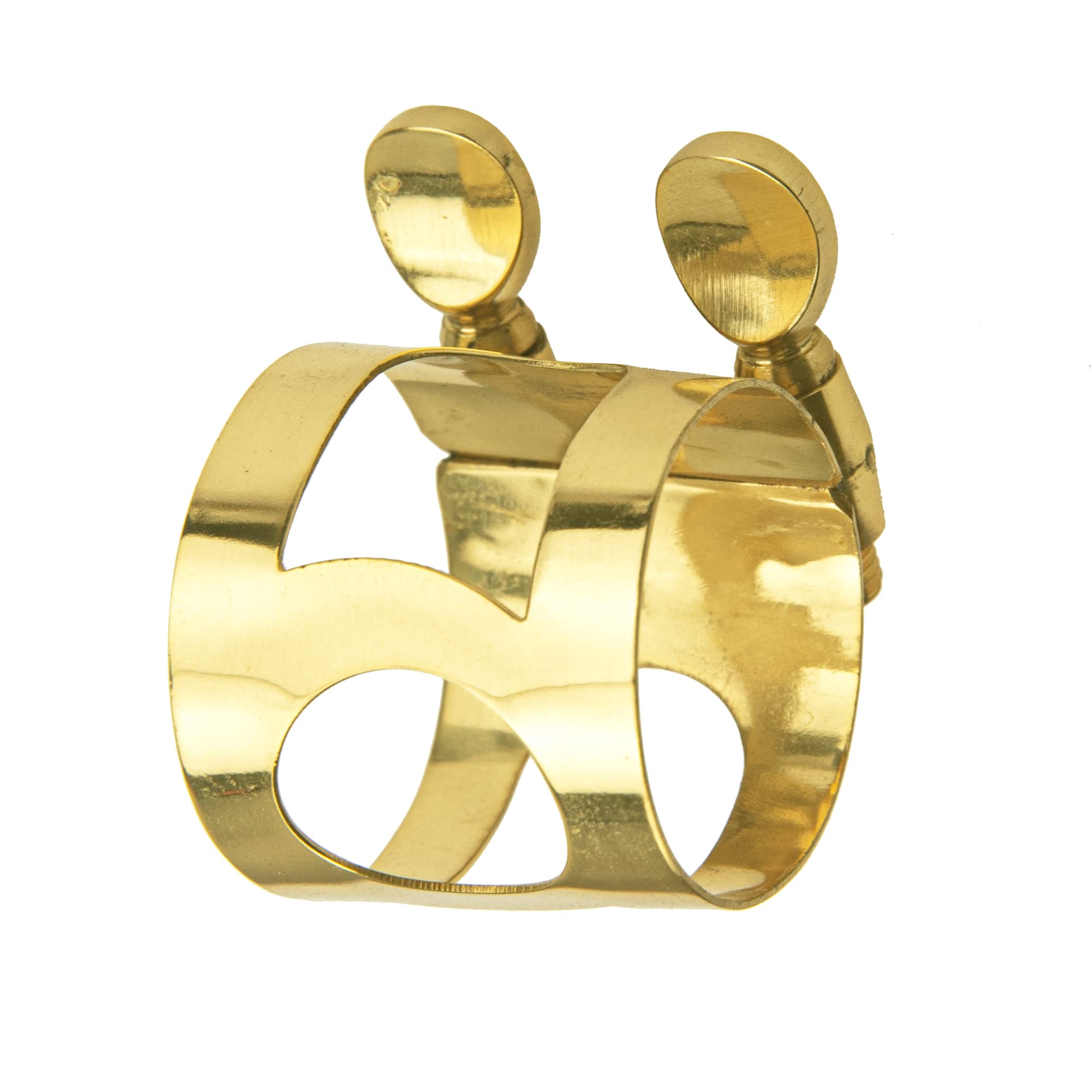 1Pcs Yootones Metal Alto Saxophone Mouthpiece Ligature Double Screws Compatible With Saxophone (Gold)