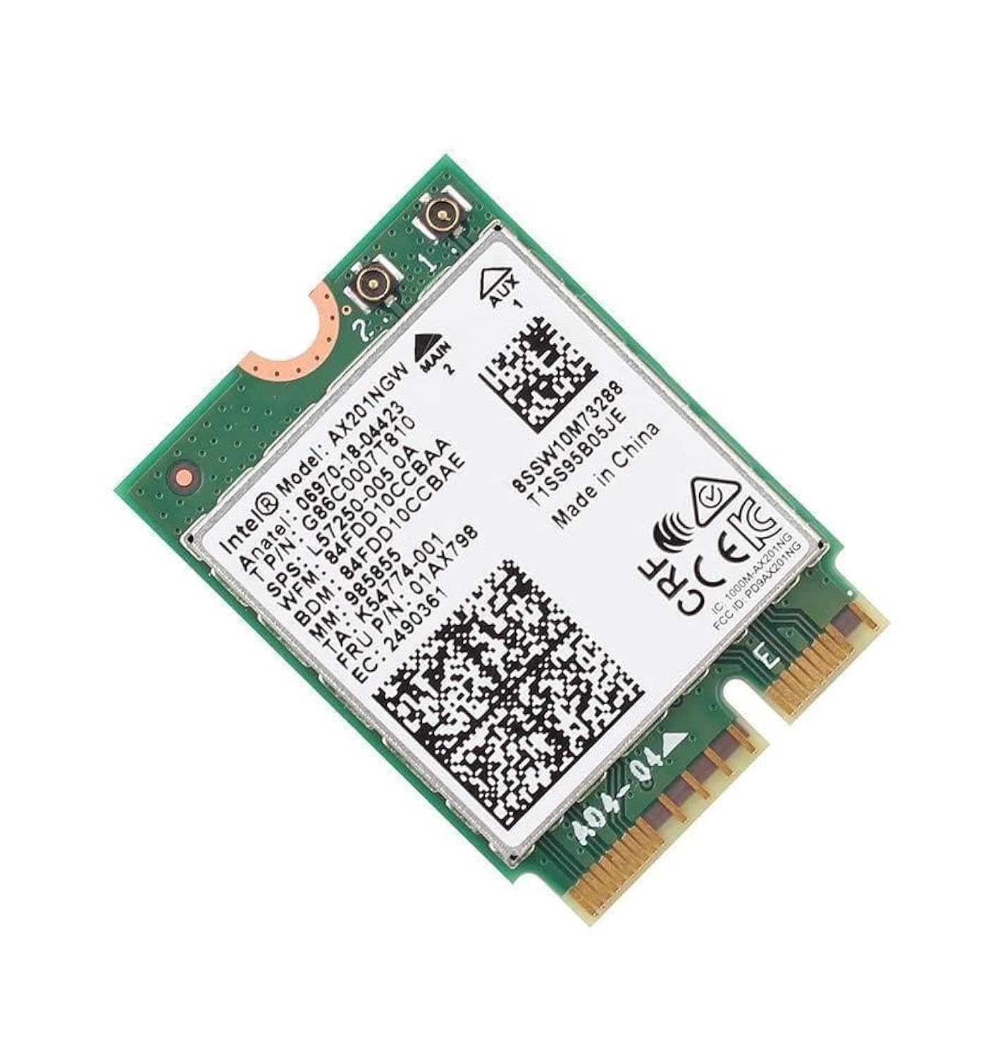WiFi 6 Adapter for Intel AX201 | Dual Band Up to 2.4 Gbps | CNVio2 M.2 | Bluetooth 5.2 Support | Requires Intel 10th Gen and Abo