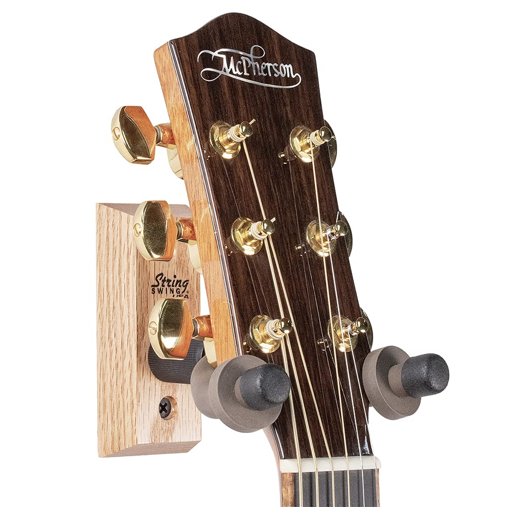String Swing Wall Mount Guitar Hangers Oak (3 Pack) Cc01 O