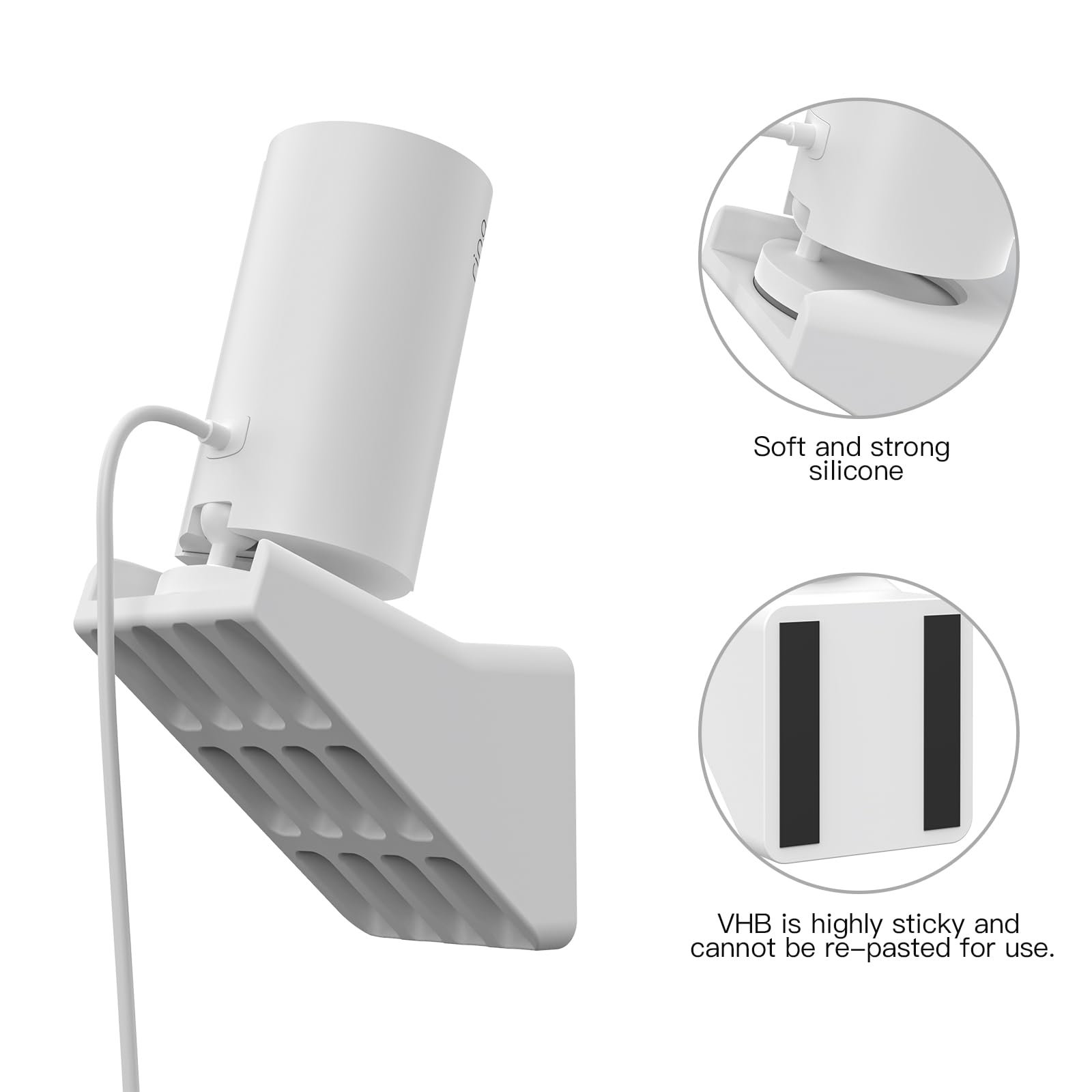 Koroao Adhesive Window Mount For Indoor Cam(1St Gen/2Nd Gen), Easy To Install, No Tools Needed, Indoor Cam Camera 20 Degrees Tilt Strong Adhesive Wall Mounting Bracket (White)