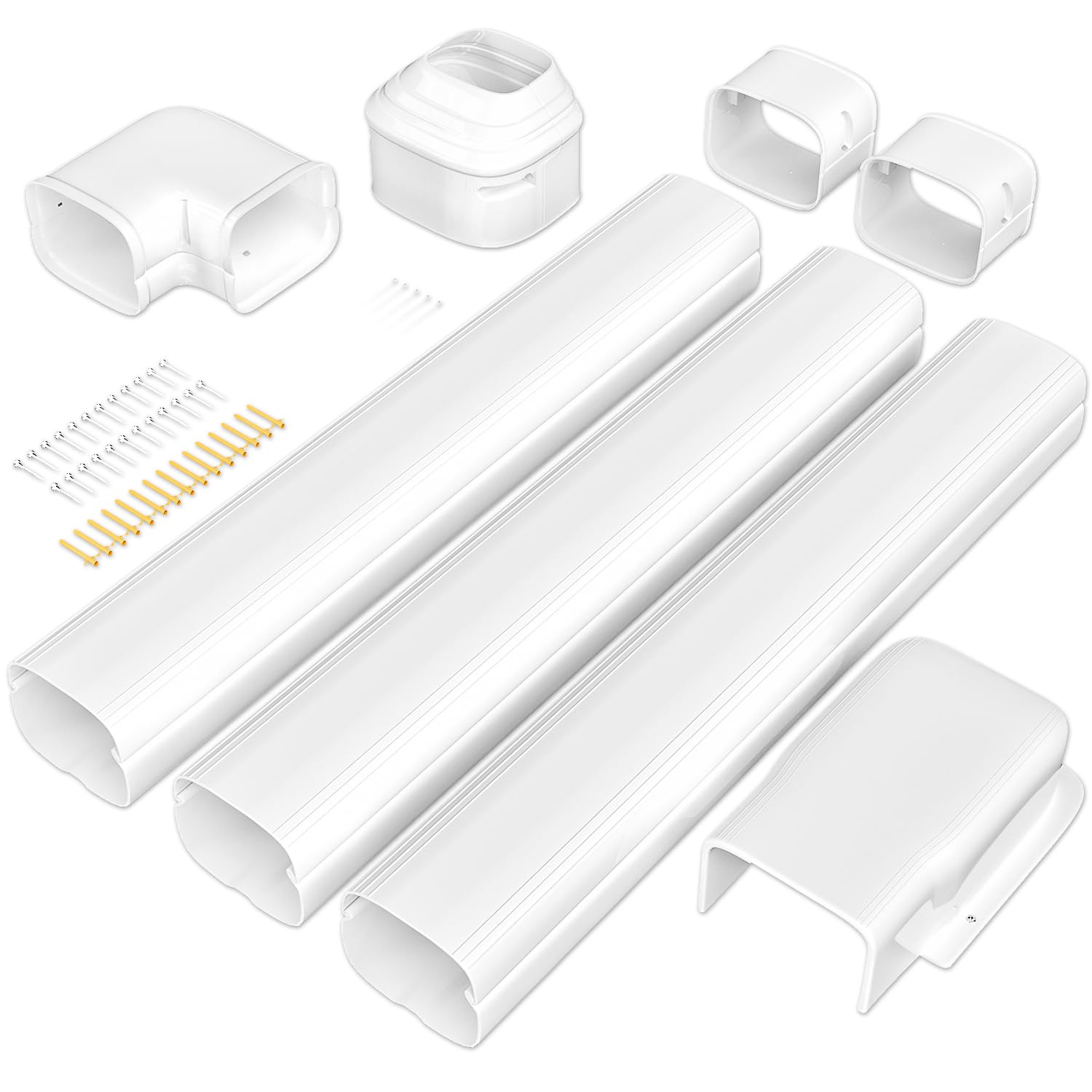 Cestluck 3'' 11 Ft Mini Split Line Set Cover, Pvc & Pp Line Cover Set Universal For Mini Split Ac & Central Ac