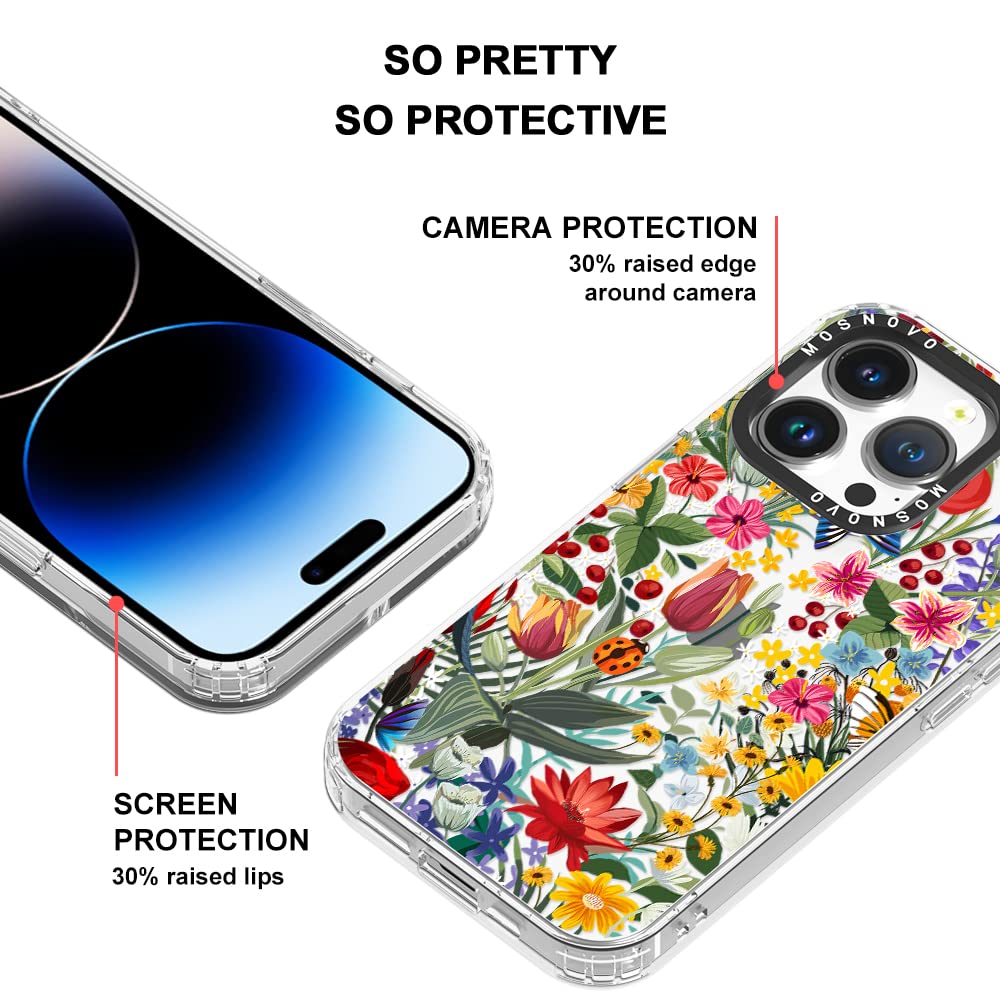 Mosnovo For Iphone 14 Pro Case, [Buffertech 6.6 Ft Drop Impact] [Anti Peel Off] Clear Shockproof Tpu Protective Bumper Phone Cas
