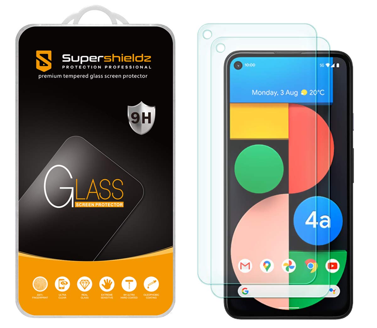 Supershieldz (2 Pack) Designed For Google Pixel 4A (5G) 6.2 Inch/Pixel 4A 5G Uw [Not Fit For Pixel 4A 5.8 Inch] Tempered Glass S