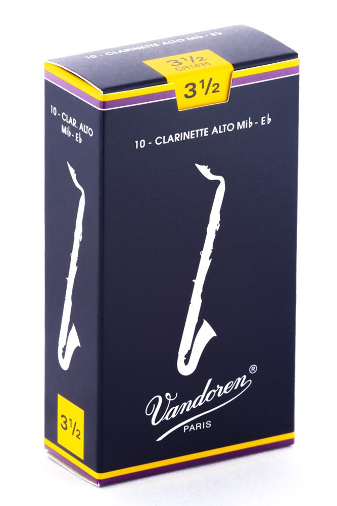 Vandoren Cr1435 Alto Clarinet Traditional Reeds Strength 3.5; Box Of 10