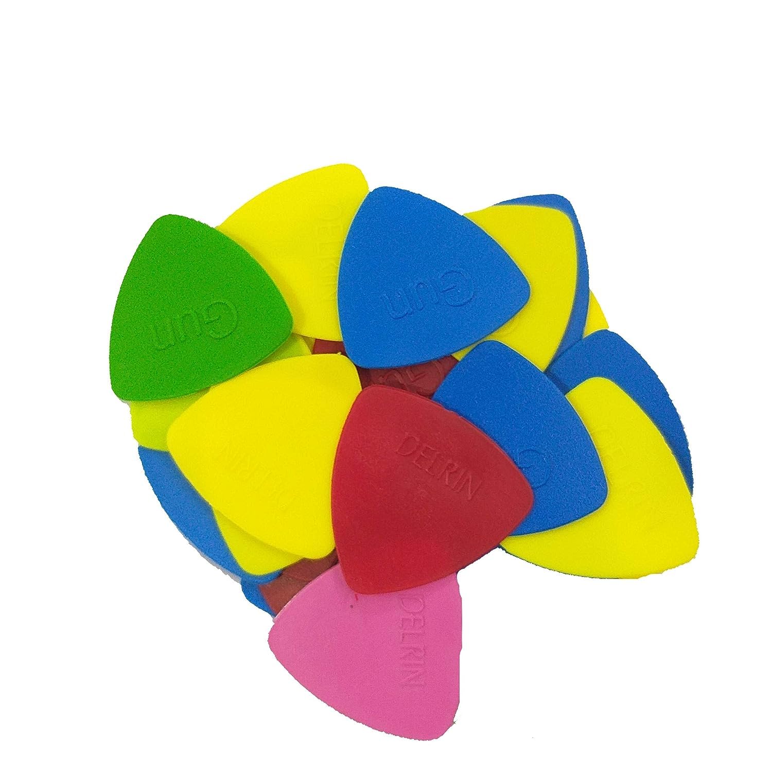 Flare Triangular Multicolor Pick Guitar Picks Plectrum For Acoustic Guitar, Pack Of 10 Picks (Random Color)