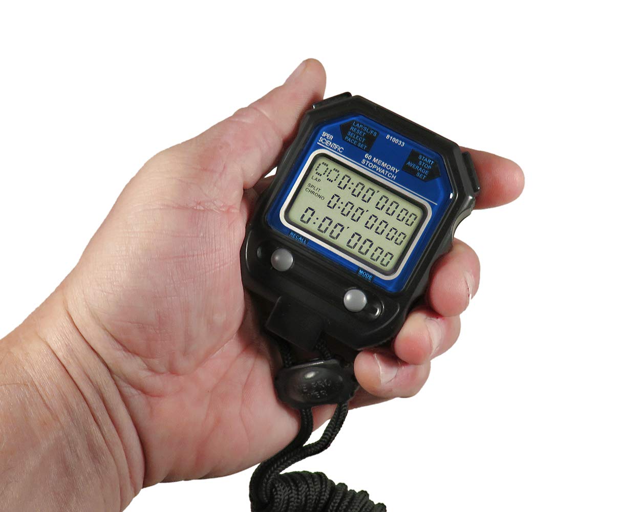 Sper Scientific 810033 60 Memory Digital Stopwatch, Water Resistant