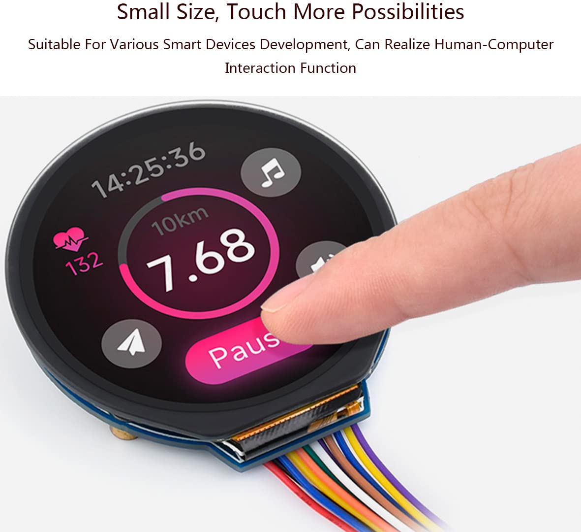 1.28Inch Touch Round Lcd Module With Touch Panel, 240  240 Ips Capacitive Display Screen, 65K Rgb Color, Spi & I2C Port, Gc9A01