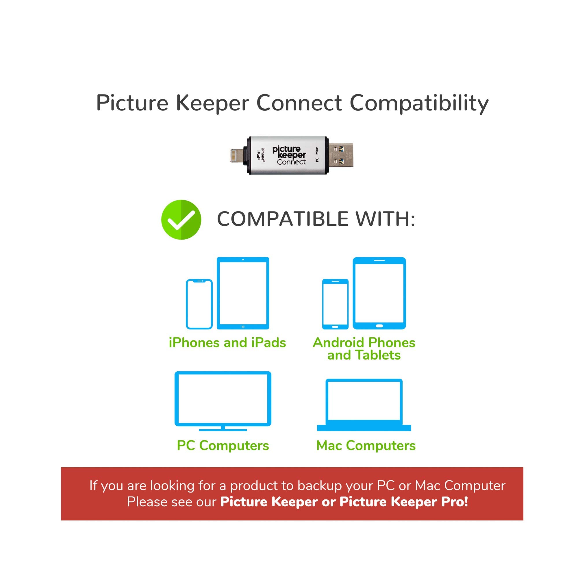 Picture Keeper Connect Photo & Video Usb Flash Drive For Apple, Android, & Pc Devices, 32Gb Thumb Drive