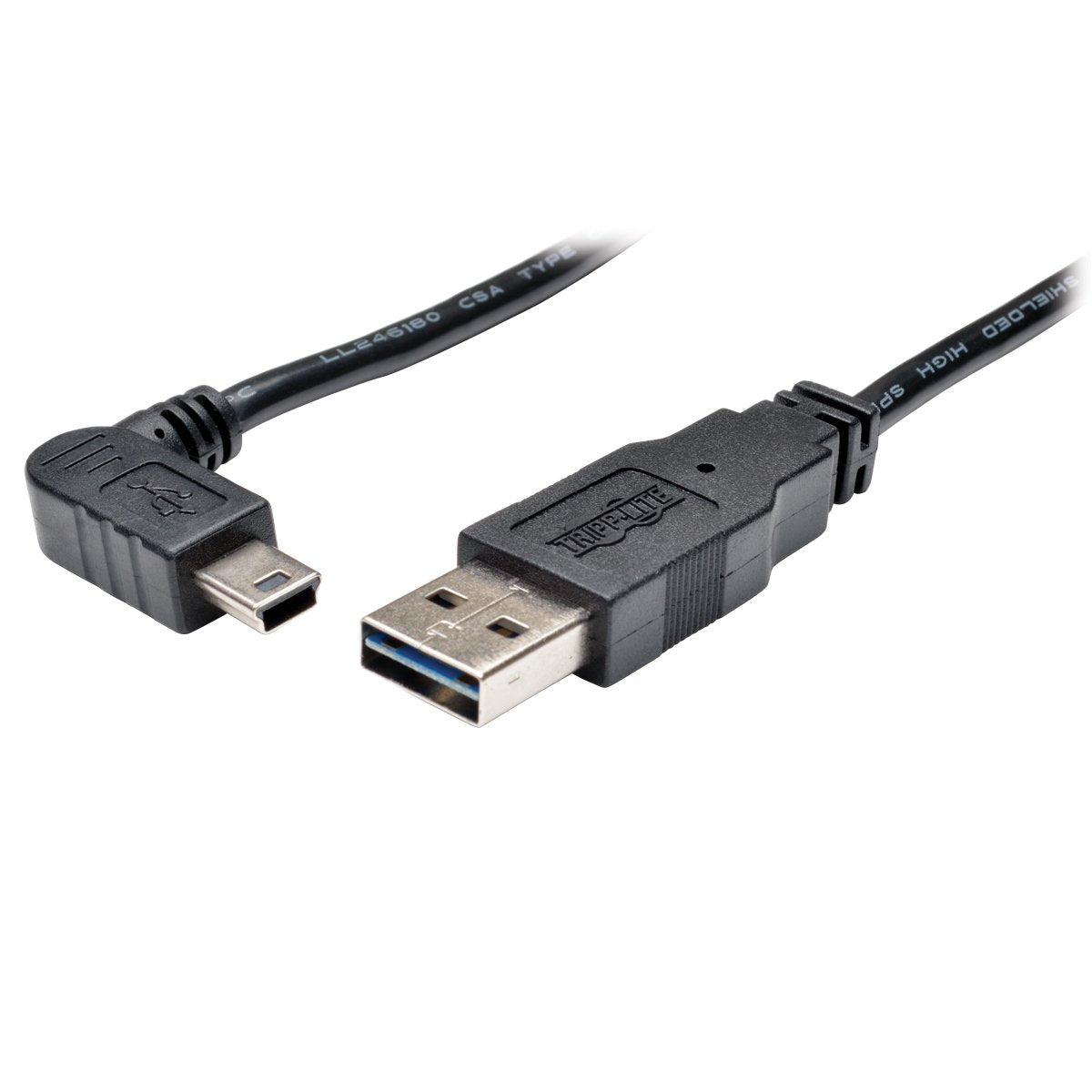 Tripp Lite 3 Feet Usb 2.0 Universal Reversible Cable A To Right 5 Pin Mini B, Black (Ur030 003 Rab)