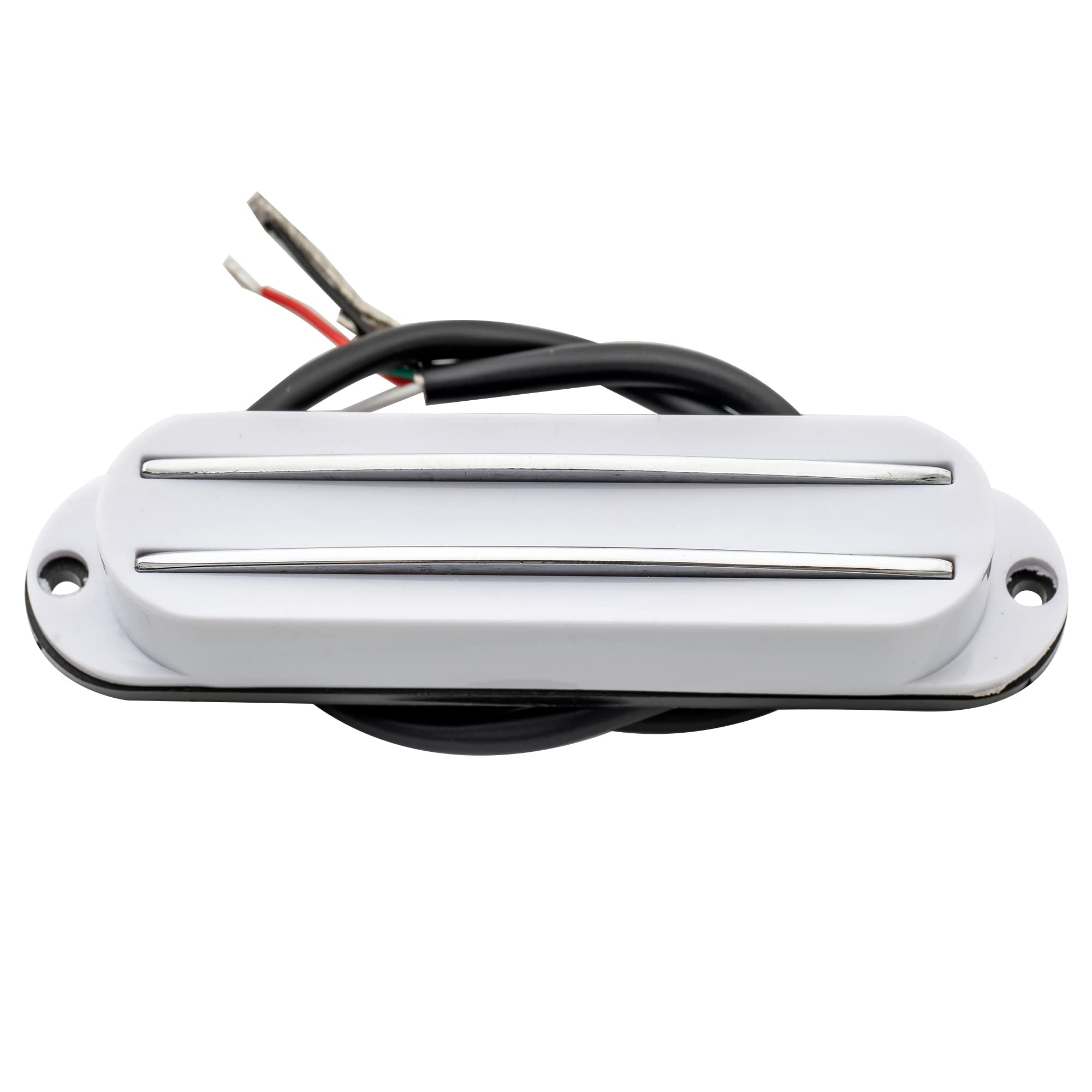 Musiclily Dual Hot Rail High Output Guitar Single Coil Size Humbucker Pickup For Fender Squier Strat, White
