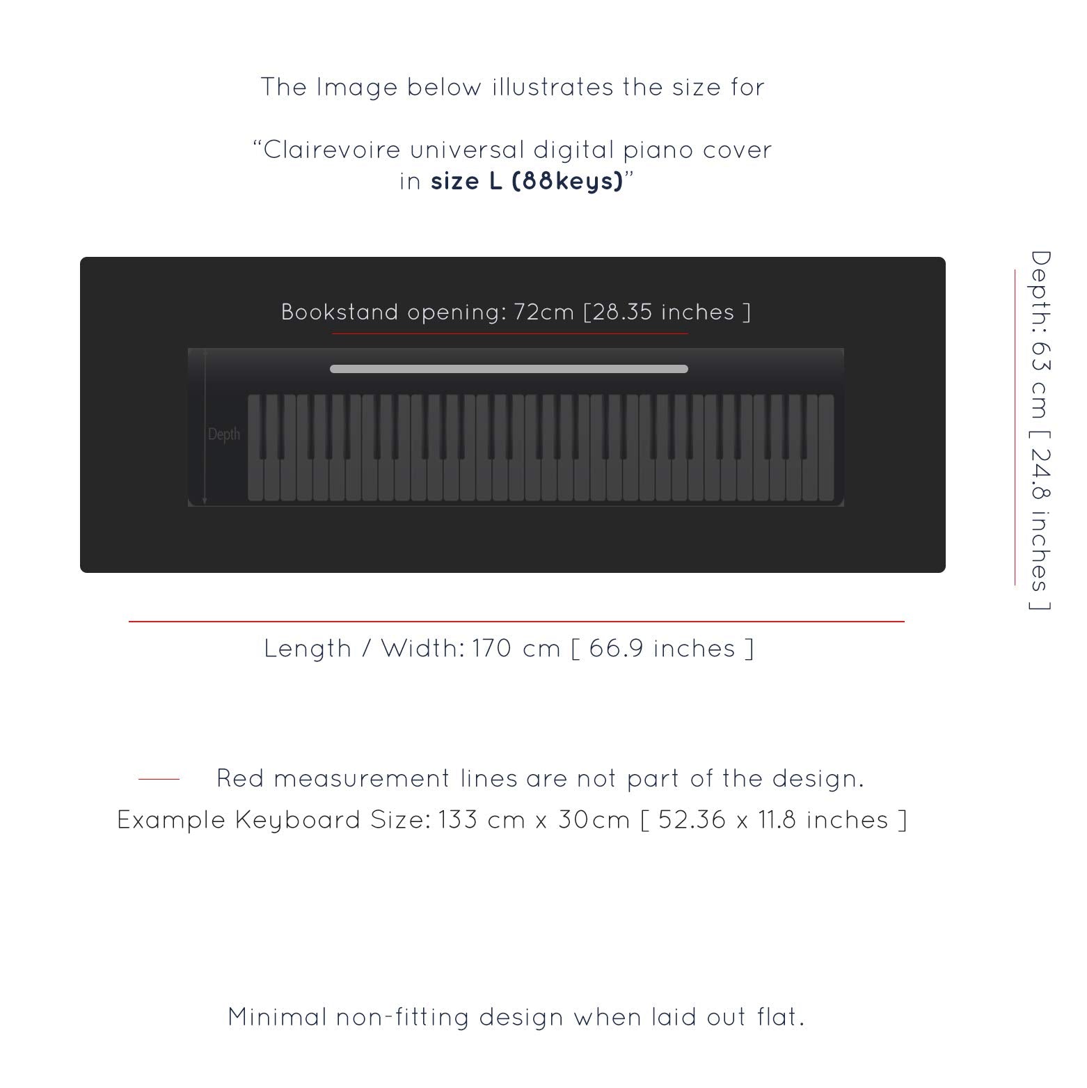 Clairevoire Piano Keyboard Dust Cover For 61 Keys To 88 Keys, Electric Pianos Cover, Digital Pianos Cloth Protection, Lightweigh