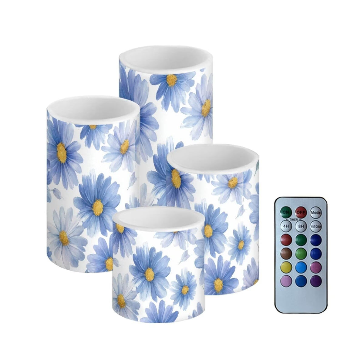 Netilgen Flickering Flameless Candles With Battery Powered Led Candle With Remote Timer Color Changing Control 4 Pcs Set Waterco