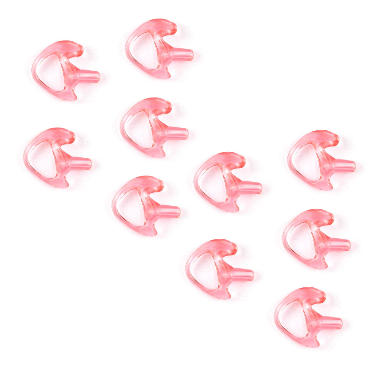 Promaxpower [10 Pack] Two Way Portable Radio Earmold Insert Earplugs Earbuds For Acoustic Tube Earpiece Headset (Medium Left)